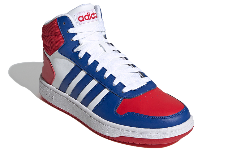 Мужские кроссовки adidas neo Hoops 2.0 Mid (белый / синий / красный) — фото 2