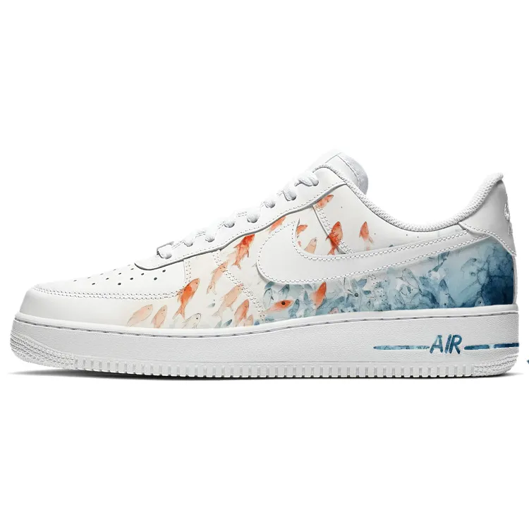 Nike Air Force 1 Skateboard Shoes Women's Low Top L Blue/White