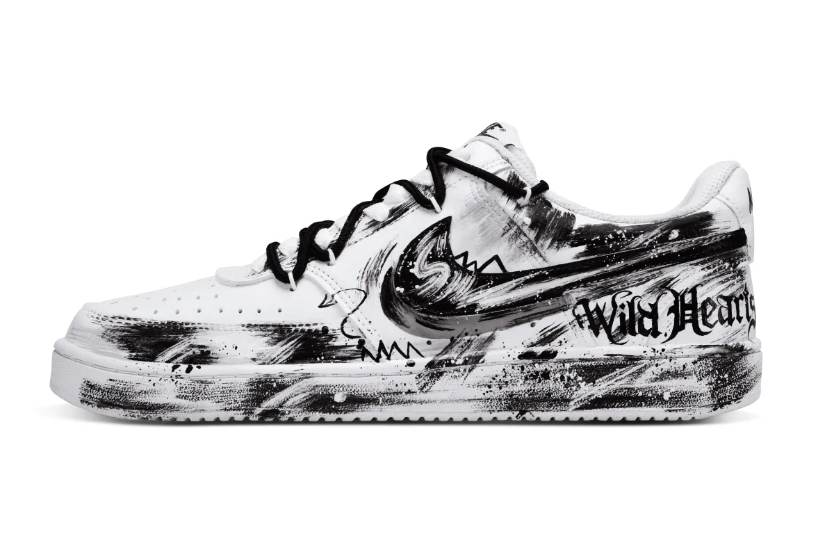 Nike Court Vision 1 Low top Skateboard Shoes Unisex Black White