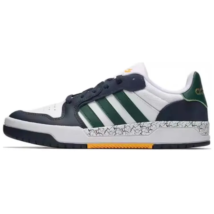 Adidas Textile, Synthetic Leather, Split Cow Leather Low top Skateboard Shoes Unisex White Green Blue