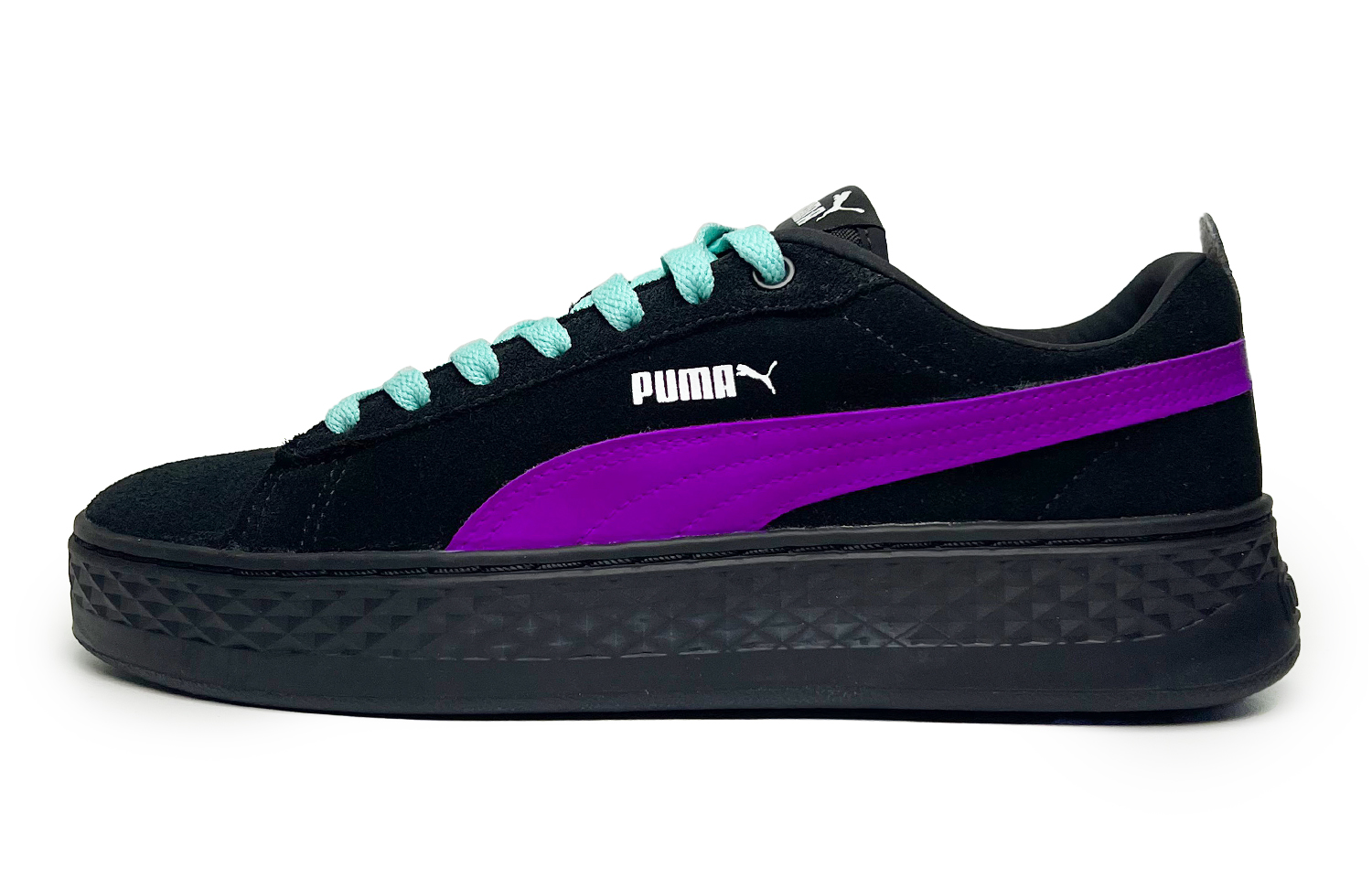 PUMA Smash Platform Purple Radiance Low top Skateboard Shoes Women's Purple Black