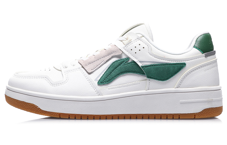 Li Ning Tianji Slip Resistant Cushioning Abrasion Resistant Breathable Low top Skateboard Shoes Men's White Green