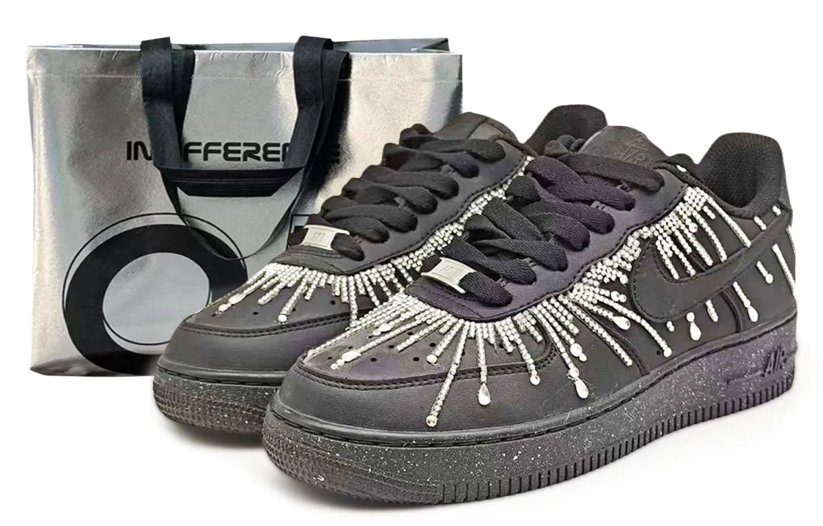 Nike Air Force 1 07 Abrasion Resistant Low top Skateboard Shoes Unisex Black