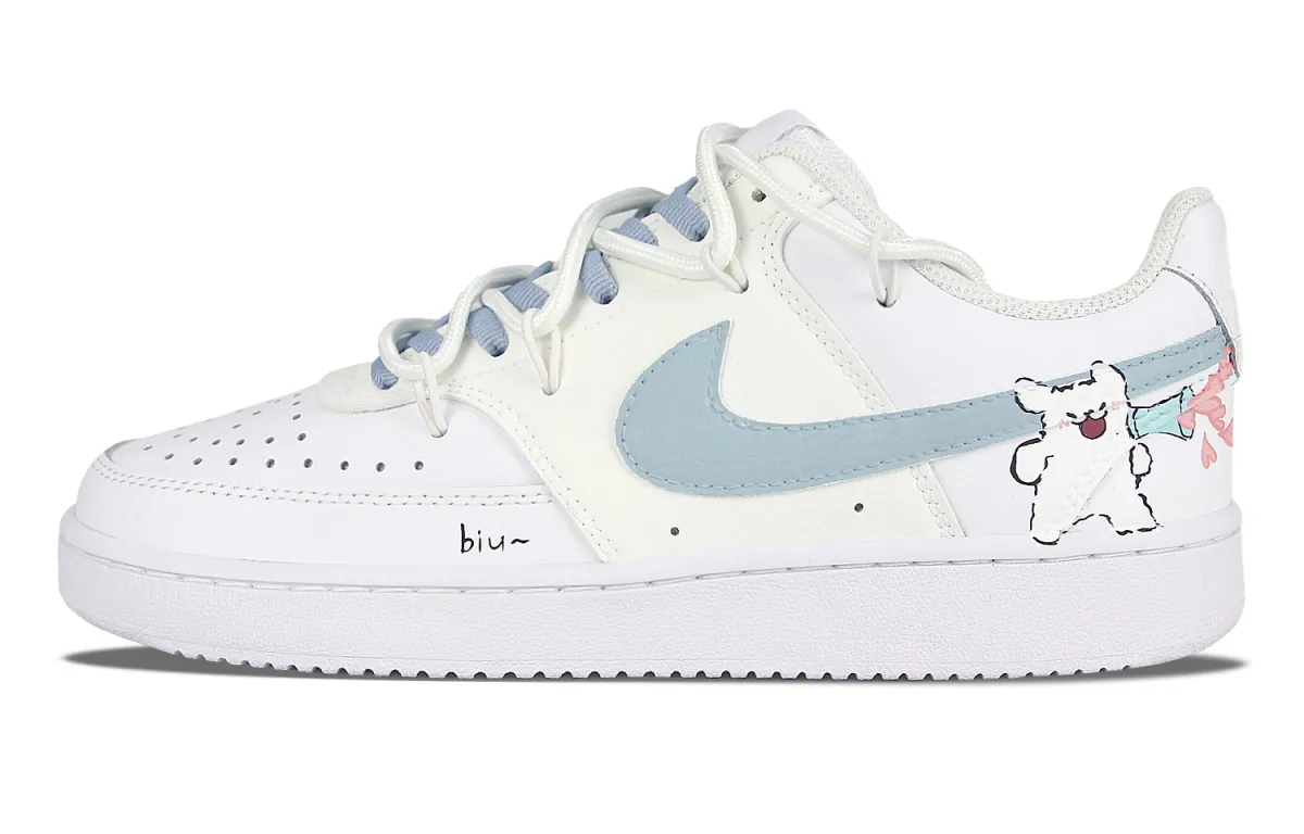 Nike Court Vision 1 Biu Synthetic Leather, Leather Maltese Slip Resistant Lightweight Non slip Lightweight Low top