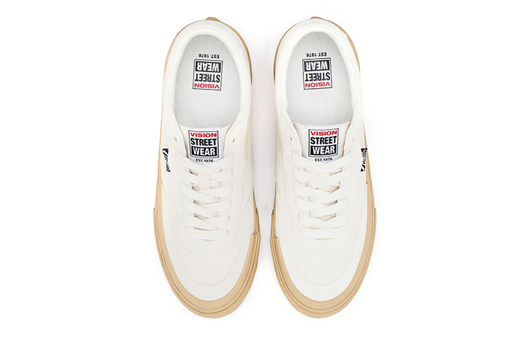 Vision Street Wear Flat Top Low top Skateboard Shoes Unisex Ecru