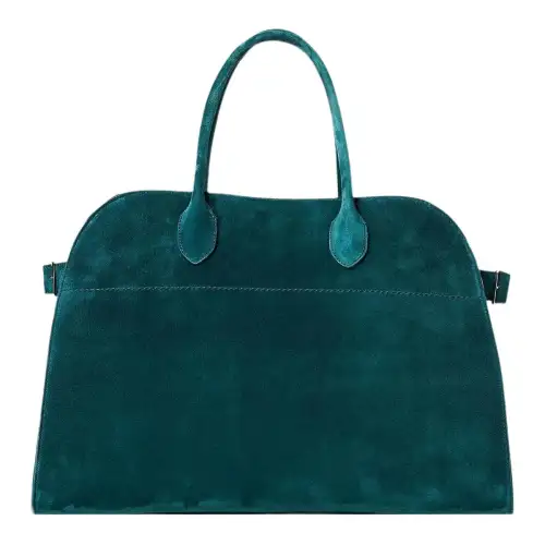 THE ROW Margau Soft Suede Tote Bag, Shopping Bag, Handbag Women's Blue Green