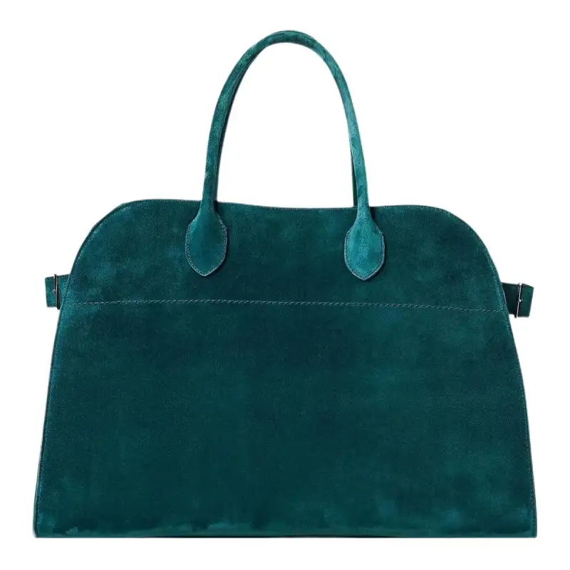 THE ROW Margau Soft Suede Tote Bag, Shopping Bag, Handbag Women's Blue Green