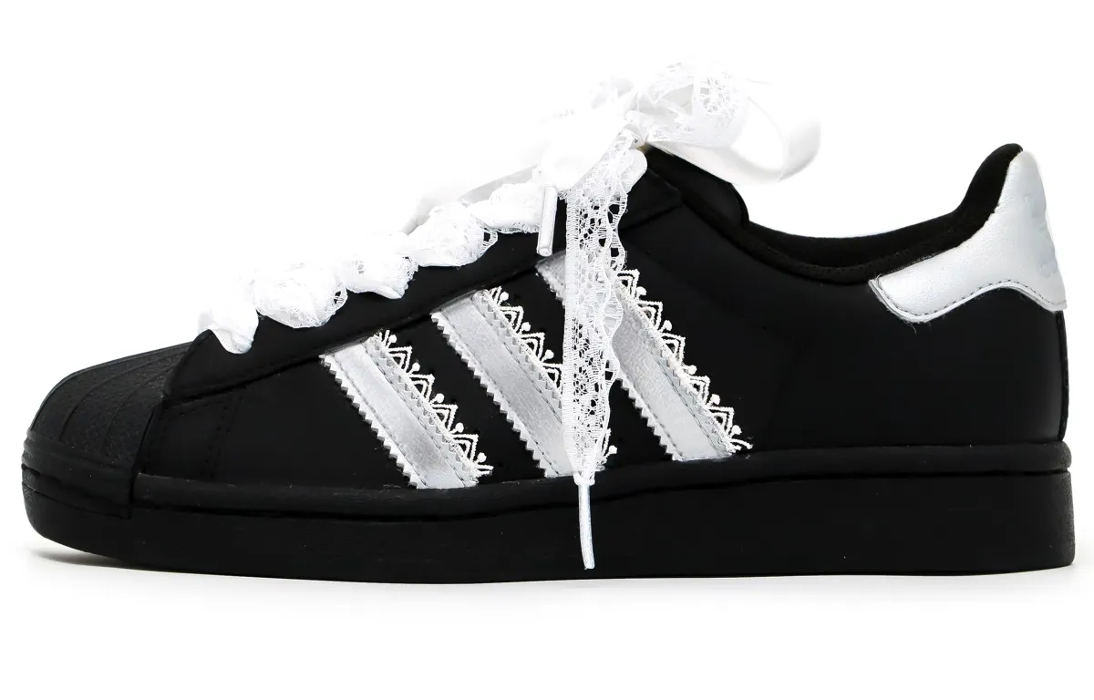 Adidas Originals SUPERSTAR Crow Made, Light Silver Ballet 2.0 Low top Skateboard Shoes Unisex Black Silver