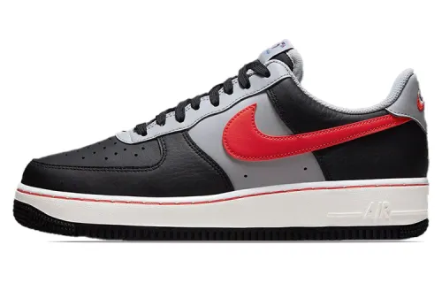 NBA x Nike Air Force 1 75th anniversary Synthetic leather artificial leather NBA 75th anniversary Anti-slip wear-resistant lightweight Low-top shoes Men's black gray and red