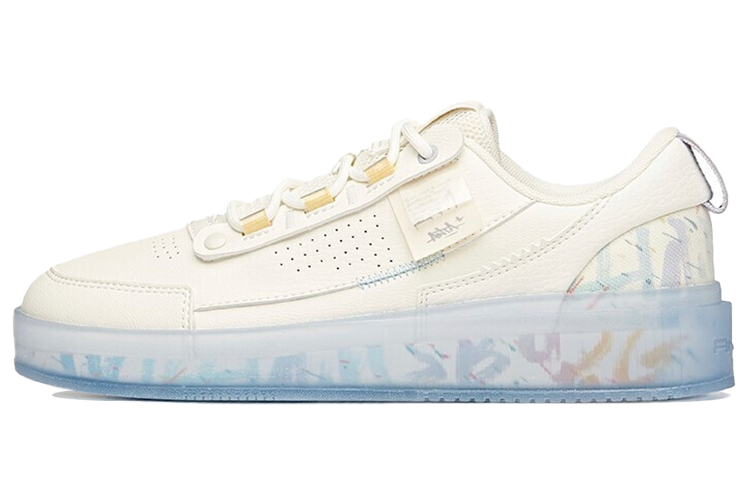 Anta Anta Lifestyle Series Jelly Shoes \"Stash\" Transparent bottom, versatile, sports and leisure, non-slip and wear-resistant, low-cut sneakers, women's model, white and purple