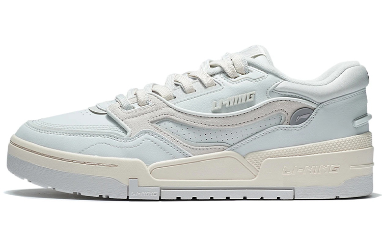 LiNing Li Ning 001 BTC BTC synthetic leather, comfortable and soft elastic, light and breathable, low-cut sneakers, men's style, frost white gray