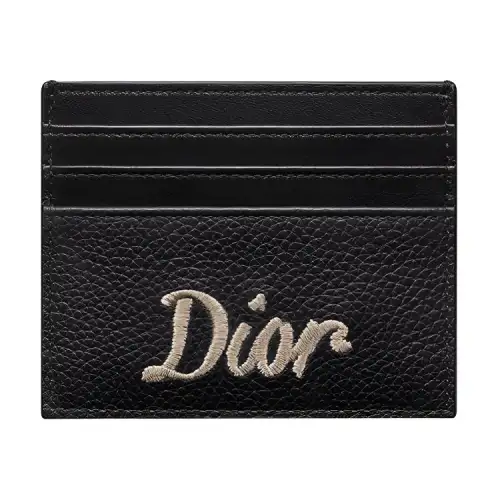 DIOR Grained Calfskin Card Holder Card Holder Men's Black