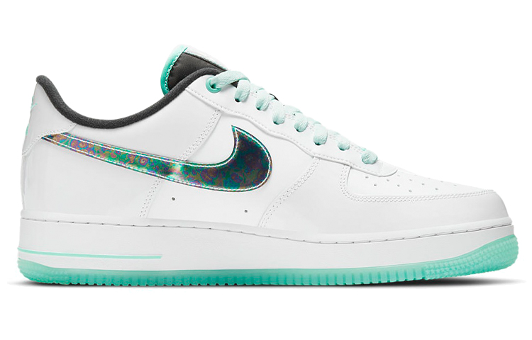Мужские кроссовки Nike Air Force 1 (белый / зеленый) — Белый / зелёный — фото 2