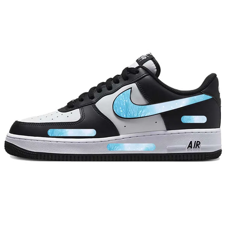 Nike Air Force 1 Slip Resistant Abrasion Resistant Low top Skateboard Shoes Unisex White Black