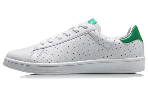 Li Ning Slip Resistant, Abrasion Resistant, Lightweight, Breathable Low top Skateboard Shoes Men's White Green