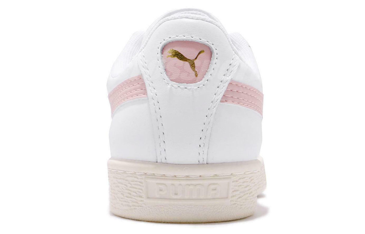 Женские кеды PUMA Basket Classic LFS (белый / розовый) — фото 5