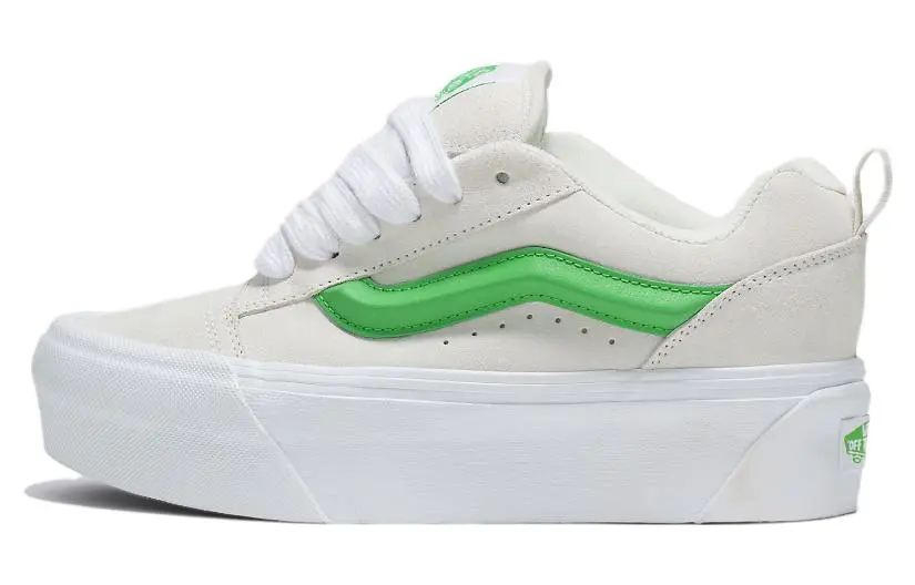 Vans Knu Stack Casual Platform Shoes 'White Green' Women's