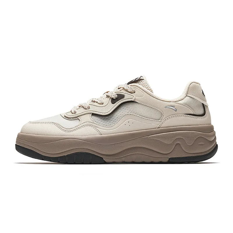 Anta Slip Resistant Breathable Abrasion Resistant Low top Skateboard Shoes Men's Chalk