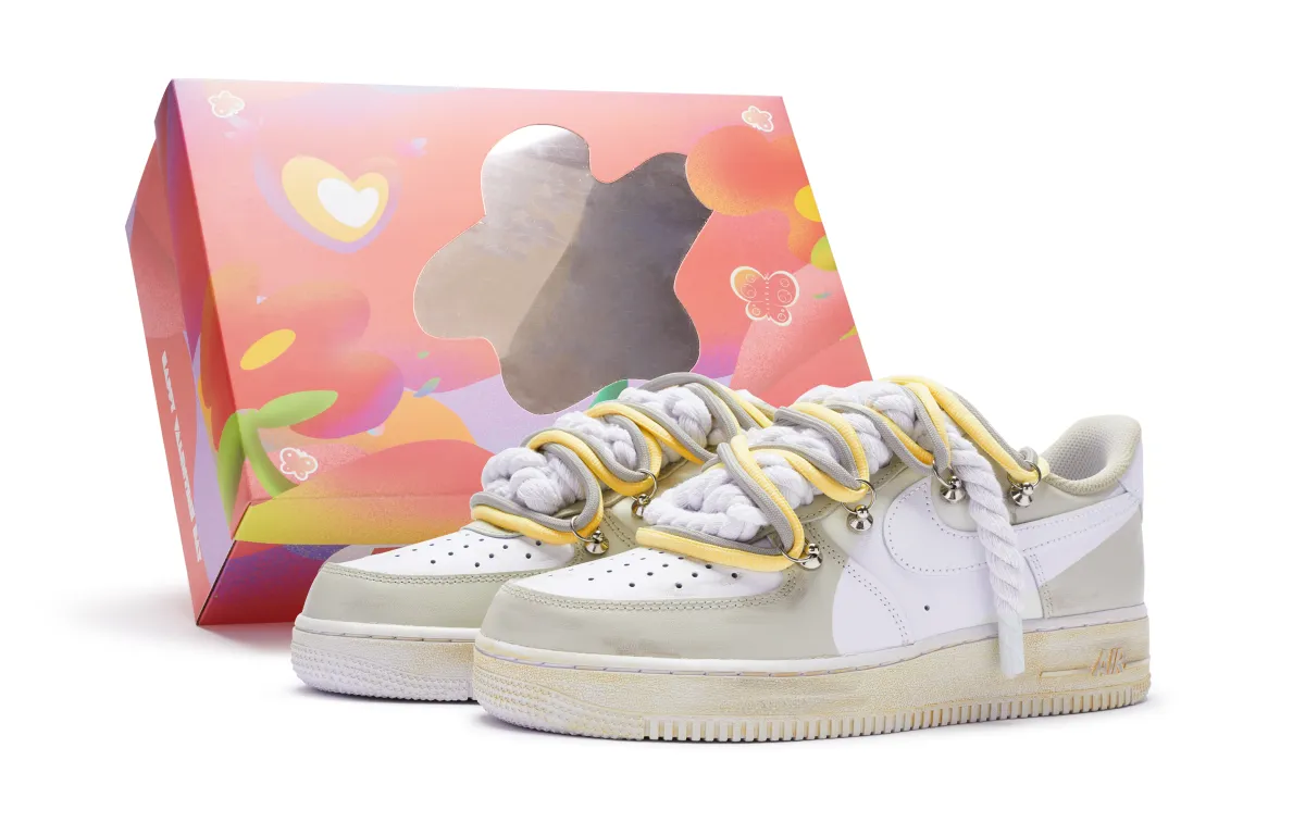 Nike Air Force 1 Skateboard Shoes Women's Beige White Brown