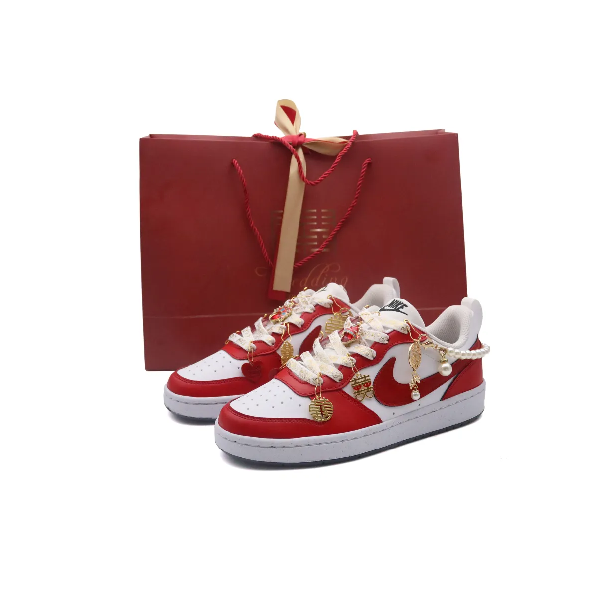 Nike Court Borough Blissful Alliance Lightweight Low top Skateboard Shoes Unisex Red White