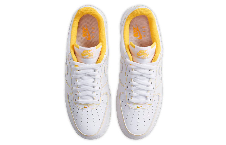 Мужские кеды Nike Air Force 1 (бело-желтые) — фото 4