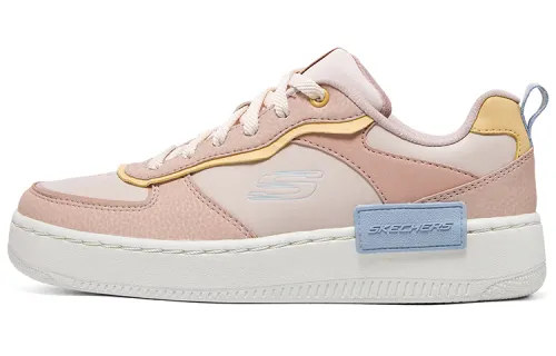 Skechers Sport Court 92 Lace Up Abrasion Resistant Low top Skateboard Shoes Women's Pink Blue