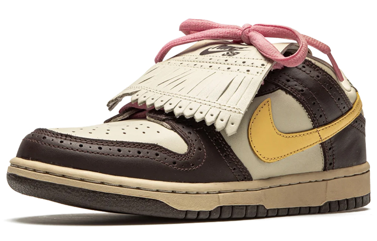 Мужские кеды Nike Dunk SB PRM "Golf" (желто-коричневые) — Жёлтый / коричневый — фото 4
