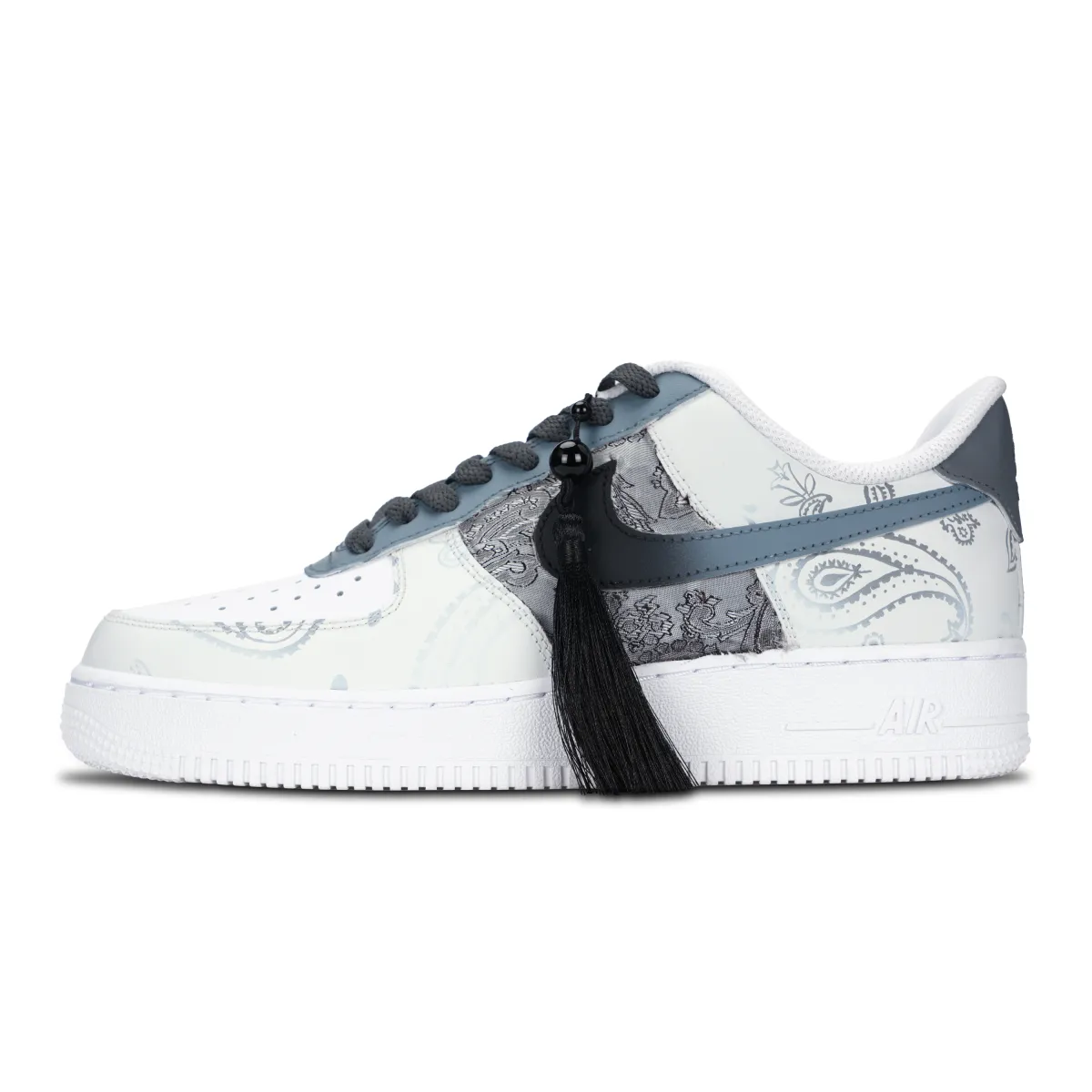 Nike Air Force 1 Chinese Style Cashews Slip Resistant Abrasion Resistant Low top Skateboard Shoes Unisex Ivory White