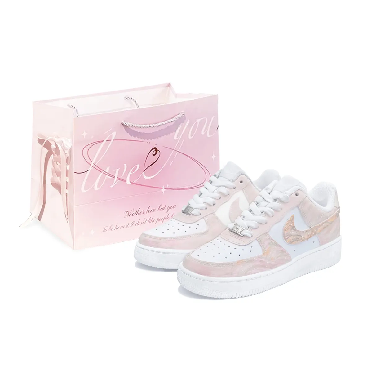 Nike Air Force 1 Shopping Bag, Planet, First Moon Culture Abrasion Resistant Low top Skateboard Shoes Unisex