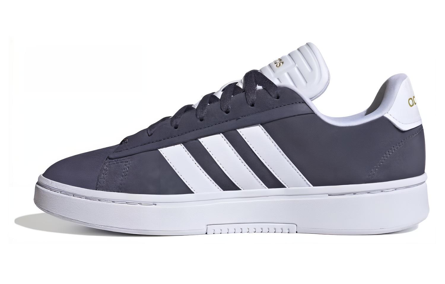 Adidas GRAND COURT ALPHA Slip Resistant Abrasion Resistant Low top Skateboard Shoes Men's Black White