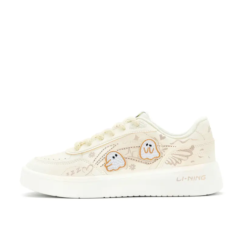 Li Ning Sourdough Slip Resistant Cushioning Abrasion Resistant Low top Skateboard Shoes Women's Apricot