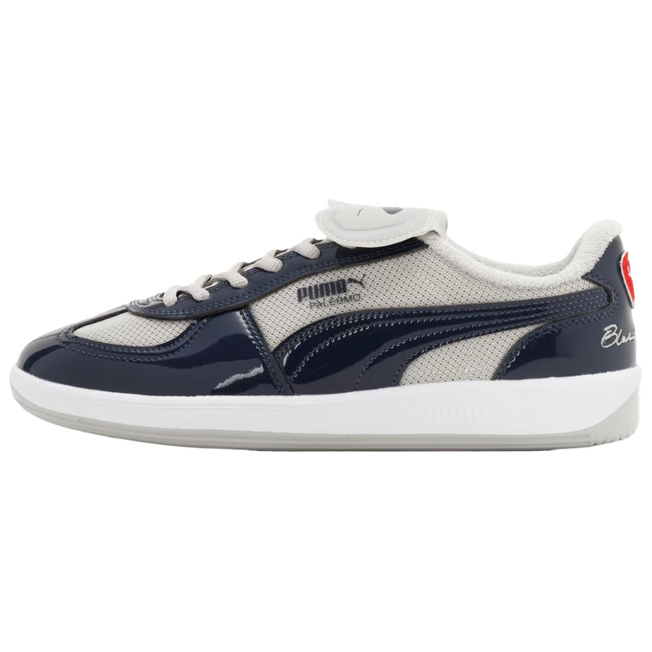 BlackEyePatch x PUMA Palermo PREMIUM Breathable Low top Skateboard Shoes Unisex Marine Blue