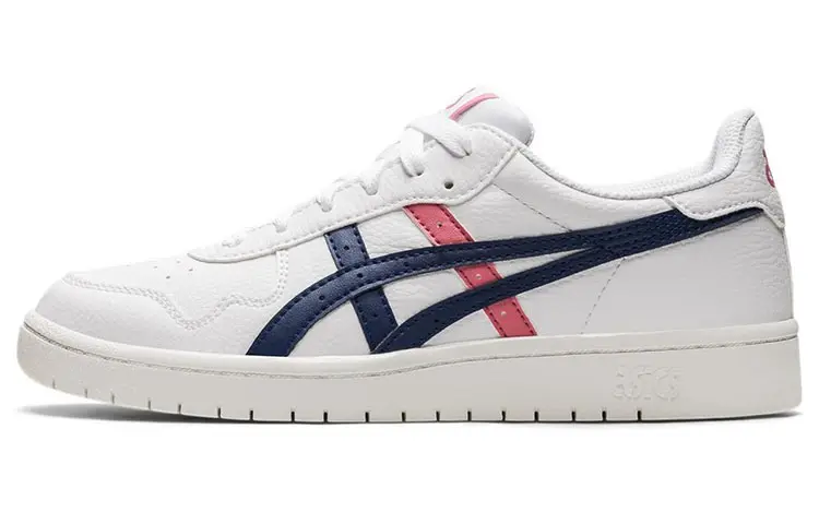 Asics JAPAN S Leather Casual Low top Skateboard Shoes Women's White Blue Pink