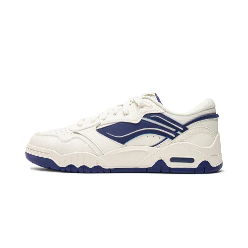 Li Ning Moon White 3 Cushioning Abrasion Resistant Low top Skateboard Shoes Men's White Blue
