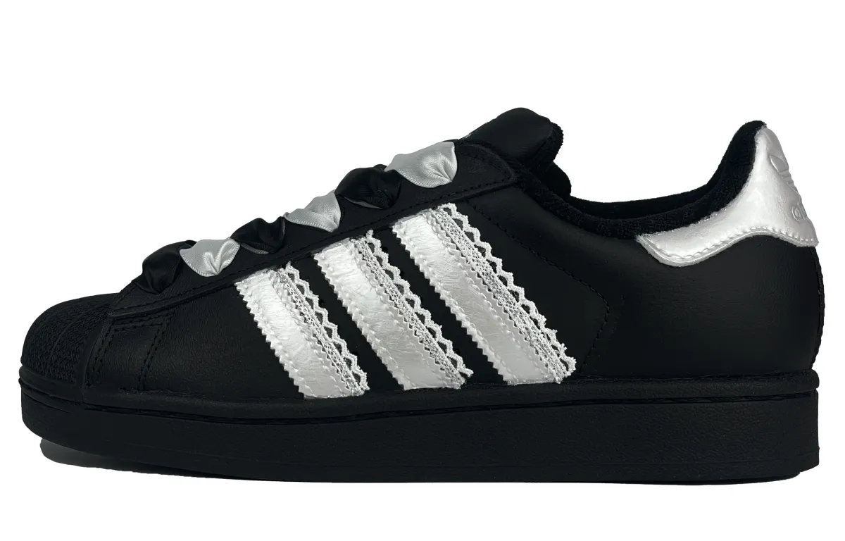 Adidas Originals SUPERSTAR Gothic Silver Synthetic Leather Abrasion Resistant Height Increasing