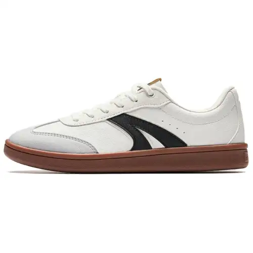 Anta TT Lite Wear resistant And Lightweight Low top Skateboard Shoes Women's Ivory White Microchip Gray Basic Black