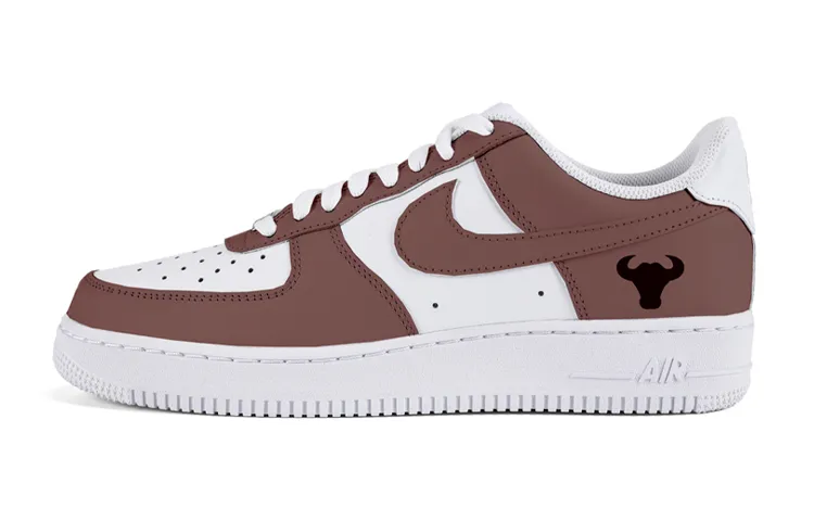 Nike Air Force 1 Skateboard Shoes Men's Low Top Brown/White