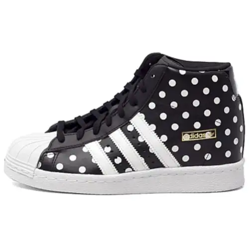 Adidas Originals SUPERSTAR Mid top Skateboard Shoes Women's Black White