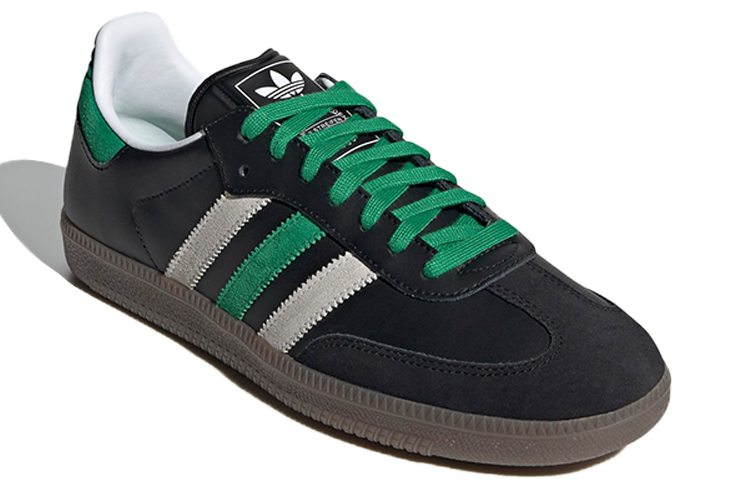 Кеды adidas originals Samba (черно-зелено-серые) — фото 4