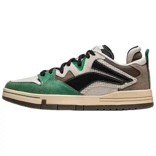 Li Ning Wave Pro Lightweight And Breathable Low top Skateboard Shoes Men's Gray Green