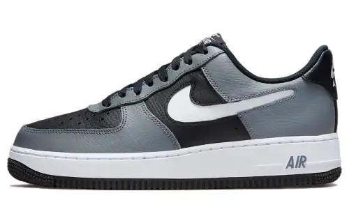 Nike Air Force 1 Low Grey Black Cut Out Swoosh