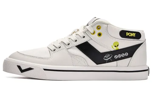 Pony Atop Abrasion Resistant Mid top Skateboard Shoes Women's Beige