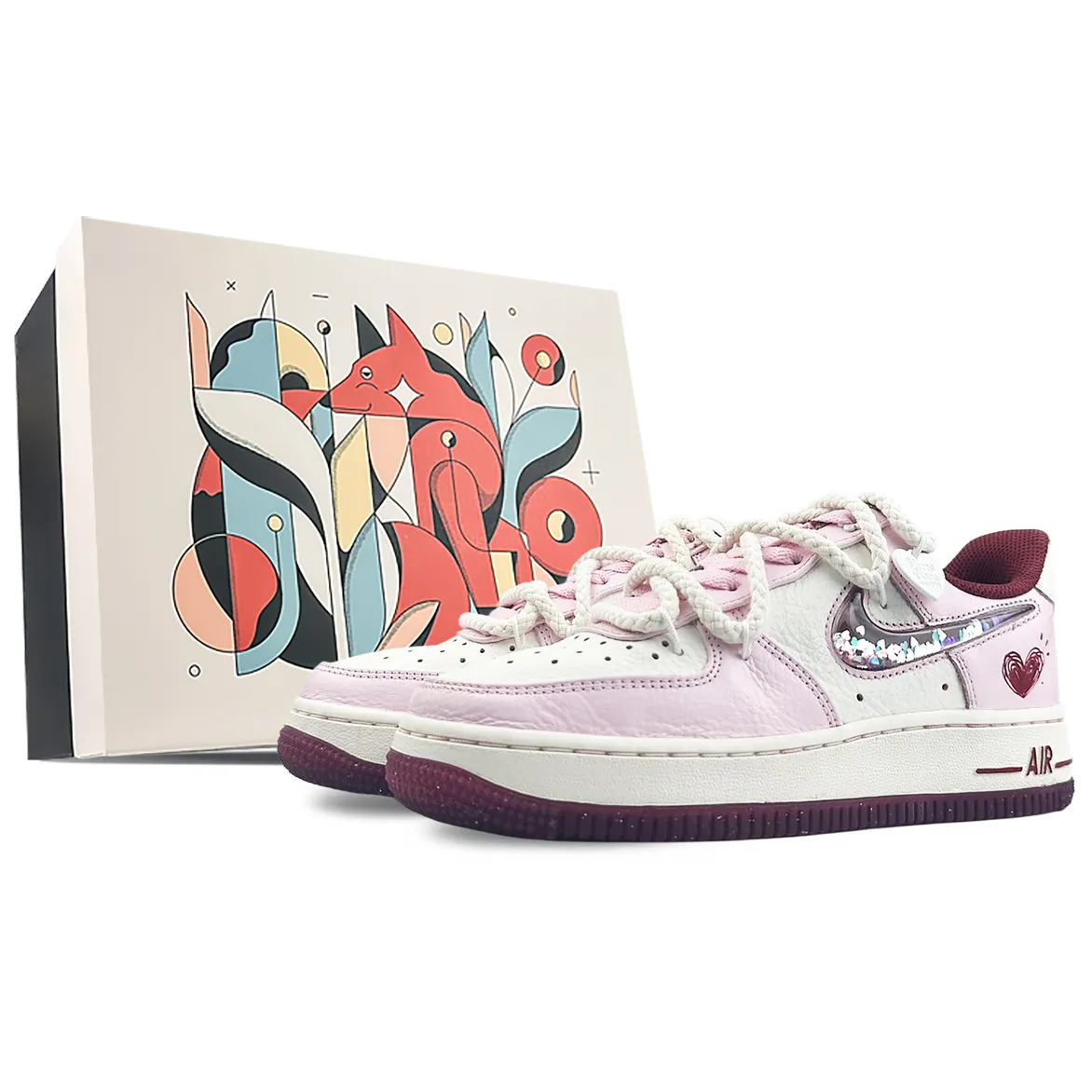 Nike Air Force 1 Slip Resistant Abrasion Resistant Slip Resistant Abrasion Resistant Low top Skateboard Shoes Women's