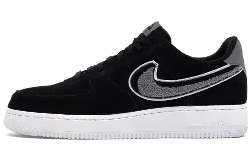 Nike Air Force 1 Low 3D Chenille Swoosh Black Cool Grey