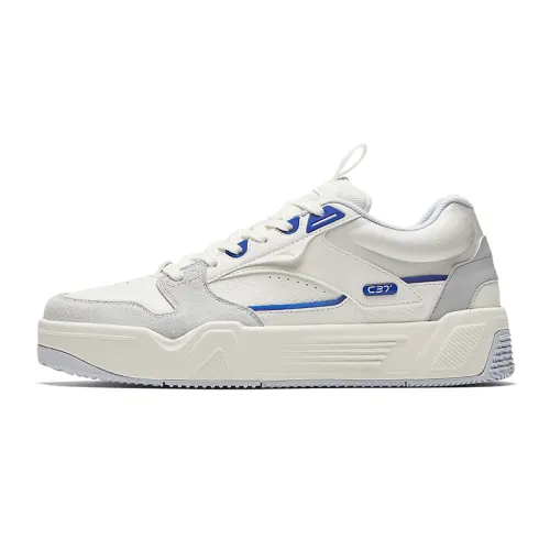 Anta C37 Series Slip Resistant Abrasion Resistant Low top Skateboard Shoes Men's White Gray Blue
