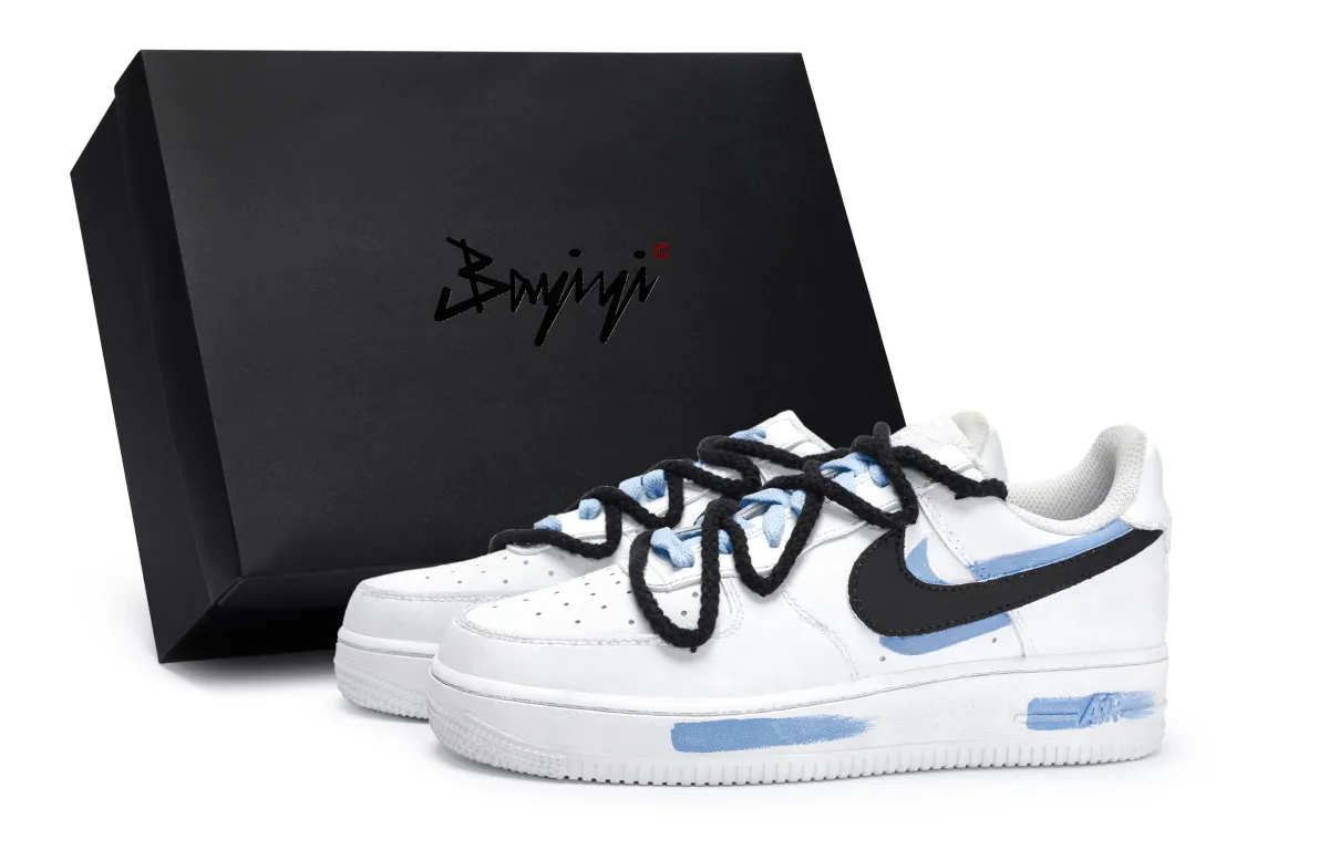 Nike Air Force 1 811 Manufacturing, Sky Blue, Special Shoe Box Low top Skateboard Shoes Women's White Black Blue
