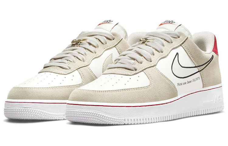 Мужские кеды Nike Air Force 1 07 LV8 "First Use" (бело-красные) — фото 3