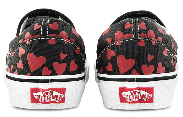 Кеды Vans Classic Slip-On Valentine's Day (черно-красные) — фото 5