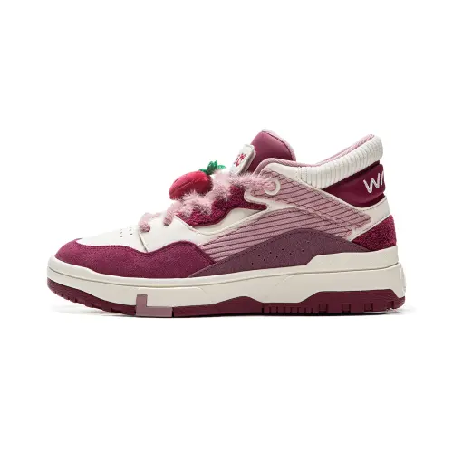 Li Ning x Disney Wave MID Lightweight Mid top Skateboard Shoes Women's White Pink