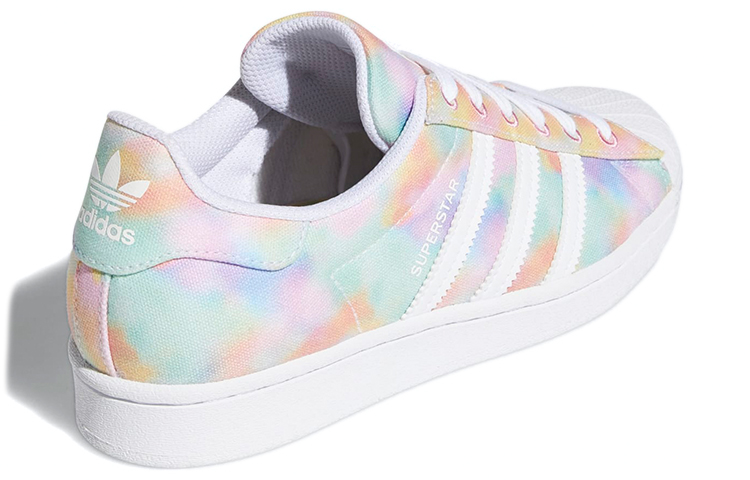 Женские кеды adidas originals Superstar (бело-оранжево-зеленые) — фото 4
